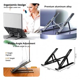 Aluminum Alloy Laptop Stand 6-Level Adjustable