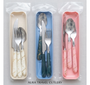 Marble-Handle Portable Cutlery Set